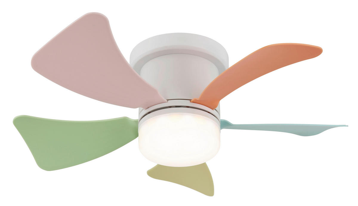 STROPNI VENTILATOR  HINES //3000-6500 K// - bela/večbarvno, Basics, kovina/umetna masa (40,6/13cm)