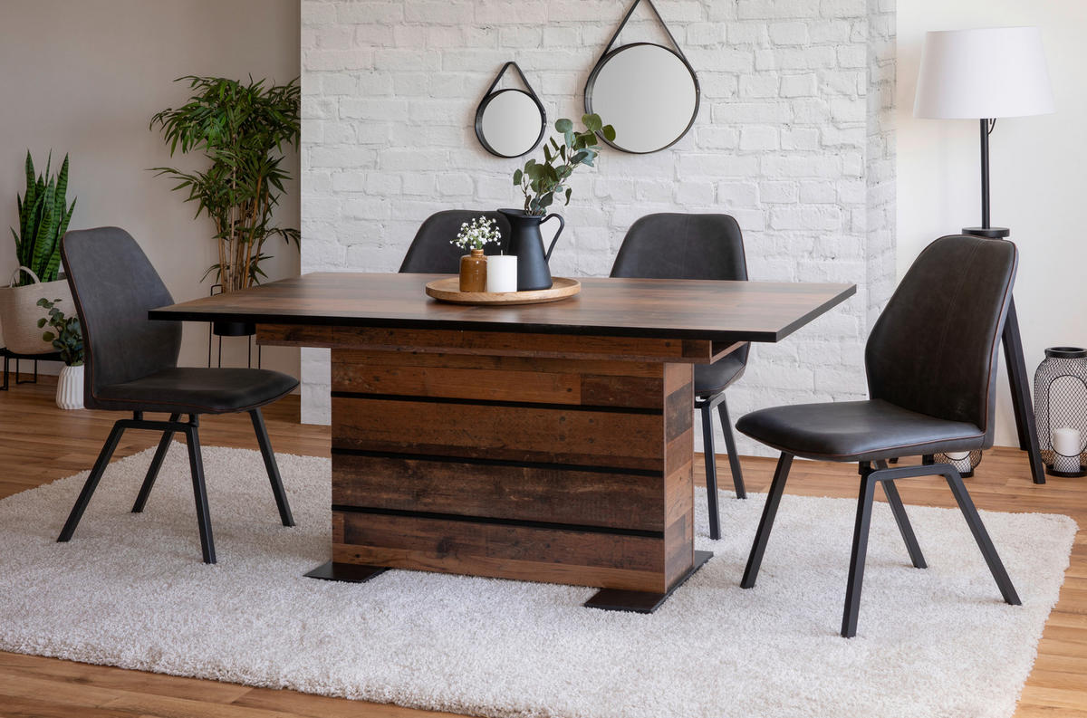 ESSTISCH Braun rechteckig  ausziehbar  - Braun, KONVENTIONELL, Holzwerkstoff (160/90/75cm) - MID.YOU