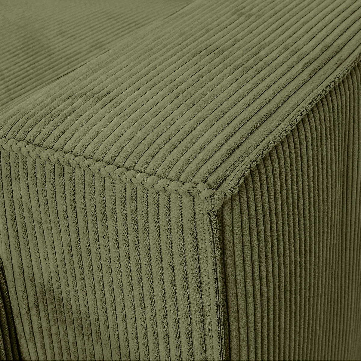 WOHNLANDSCHAFT Dunkelgrün Cord  - Dunkelgrün/Schwarz, KONVENTIONELL, Kunststoff/Textil (155/348/155cm) - Carryhome