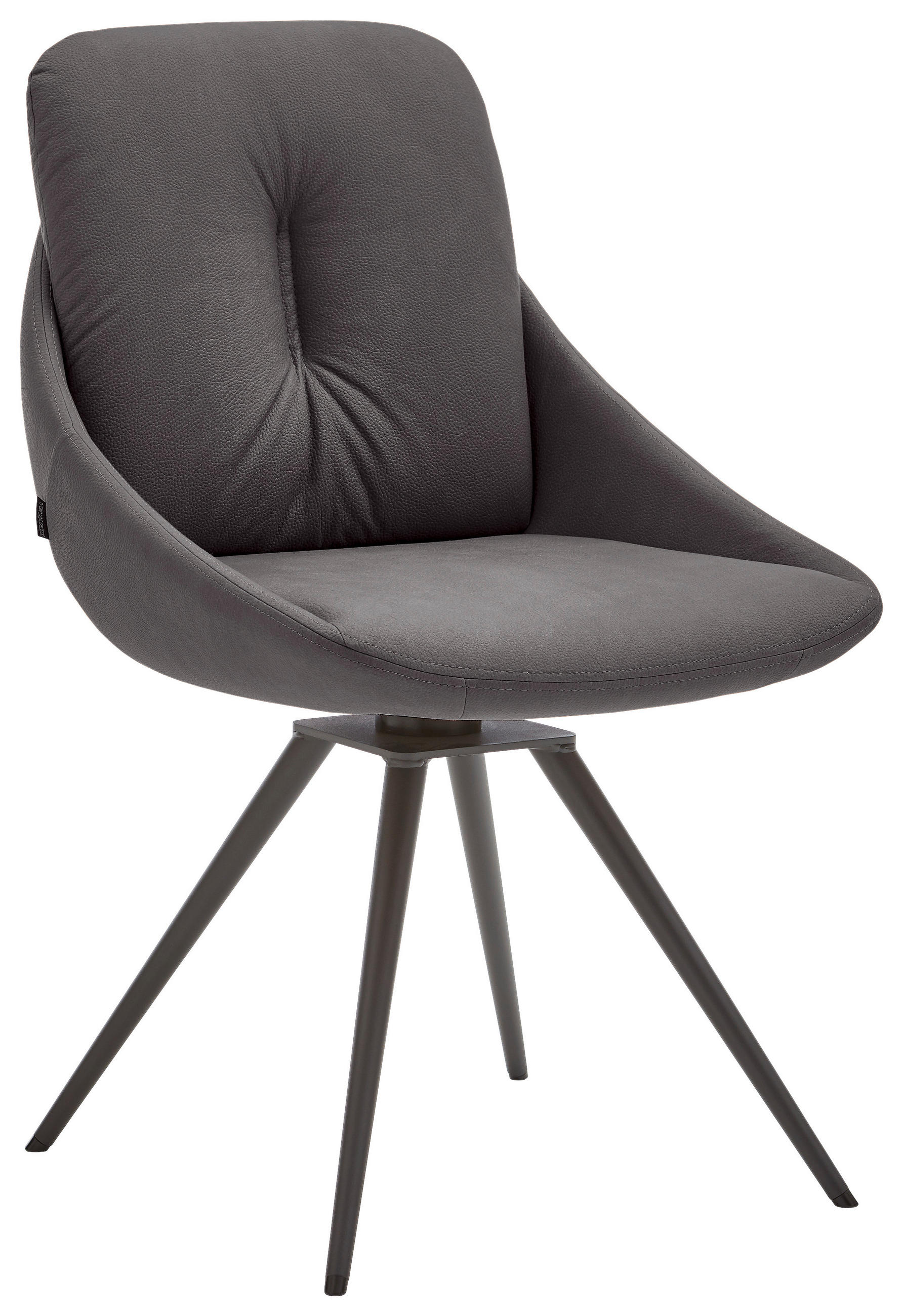 STUHL  Beinauswahl, Lederauswahl, Stoffauswahl, Sitzfläche 360° drehbar Mikrofaser  Anthrazit  - Anthrazit, Design, Textil/Metall (55/91/64cm) - Venjakob