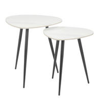 BEISTELLTISCHSET dreieckig Schwarz, Weiß  - Schwarz/Weiß, Trend, Keramik/Metall (49,3/41.1/48/40/50/45cm) - Novel