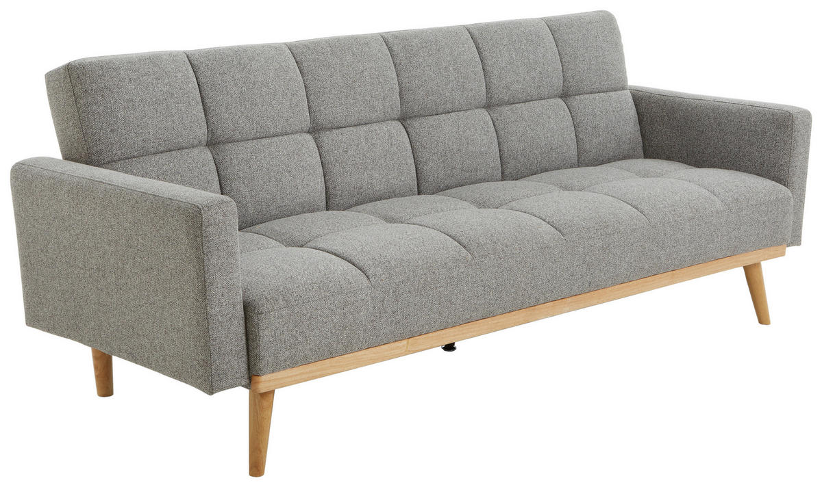 SCHLAFSOFA in Struktur Grau  - Naturfarben/Grau, Lifestyle, Holz/Textil (214/84/84cm) - Livetastic
