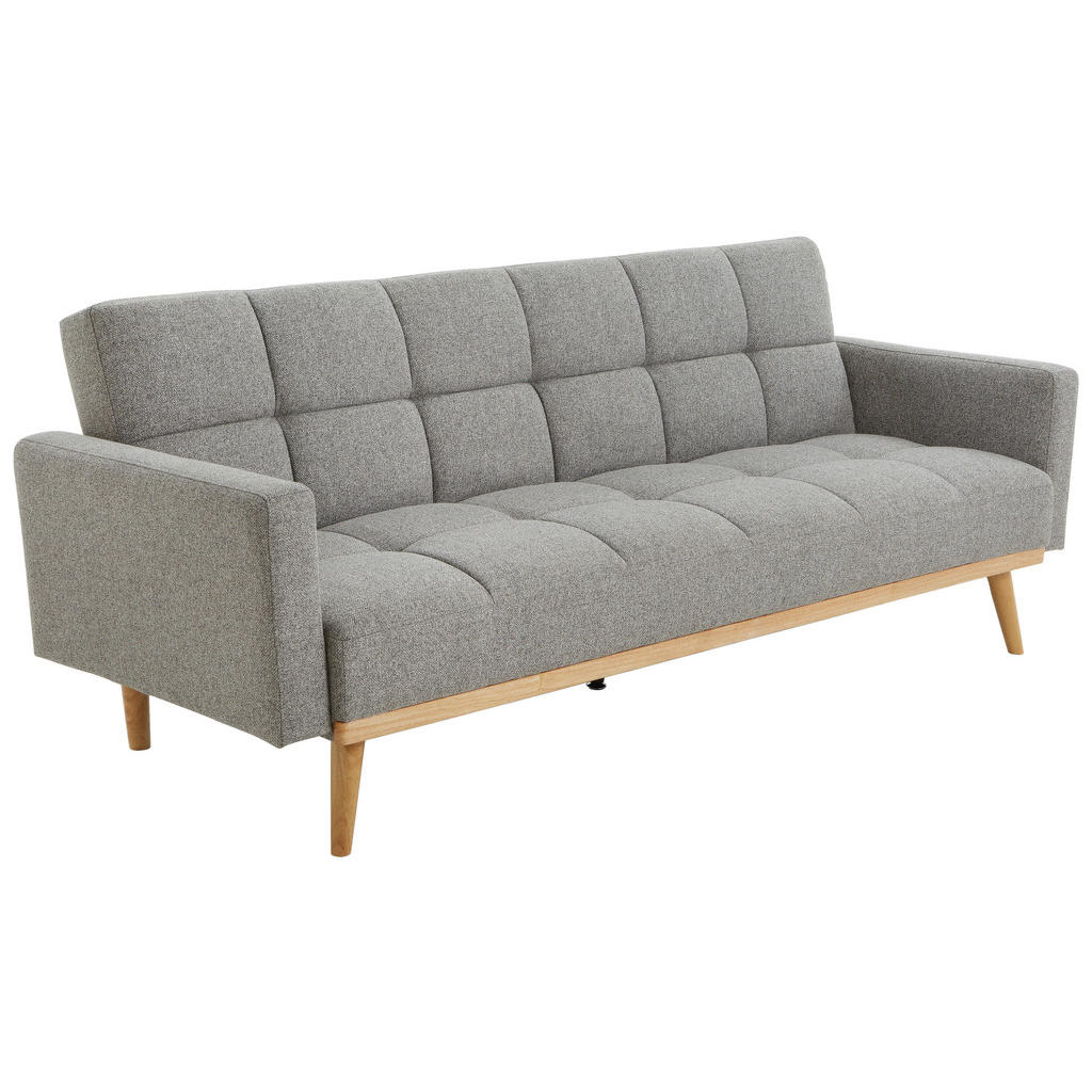 Thumbnail - Livetastic Schlafsofa, Grau, Textil, Kautschukholz, massiv, 3-Sitzer, 214x84x84 cm, Liegefunktion, Wohnzimmer, Sofas & C...