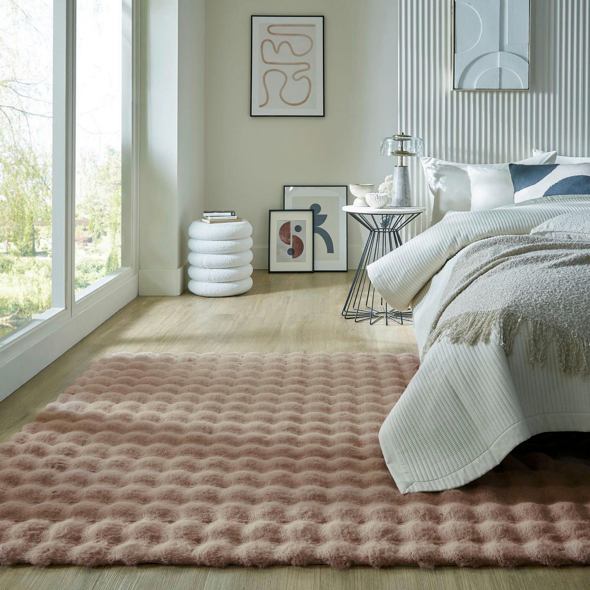 WEBTEPPICH 80/150 cm WAFFLE FAUX FUR Naturfarben  - Naturfarben, KONVENTIONELL, Textil (80/150cm)