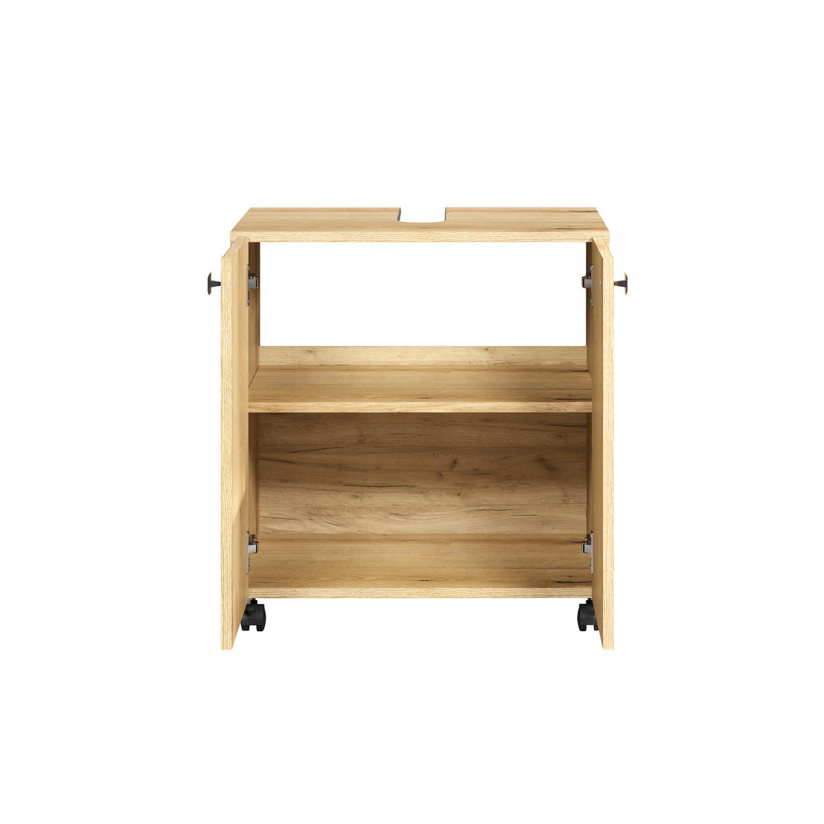 WASCHBECKENUNTERSCHRANK 60/64/42 cm  - Eichefarben/Schwarz, Trend, Holzwerkstoff/Kunststoff (60/64/42cm) - MID.YOU