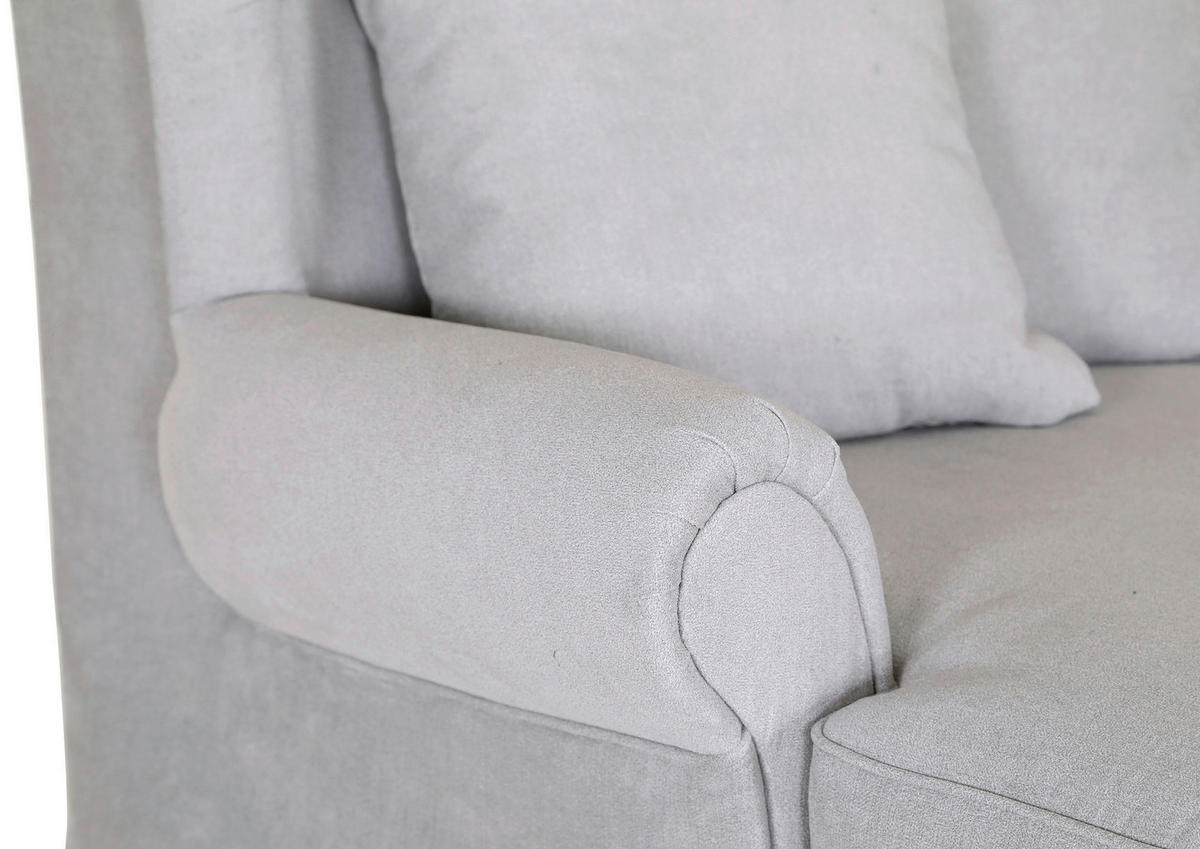 XXL-FÅTÖLJ i trä, textil ljusgrå  - ljusgrå/mörkbrun, Klassisk, trä/textil (125/102/125cm) - Livetastic