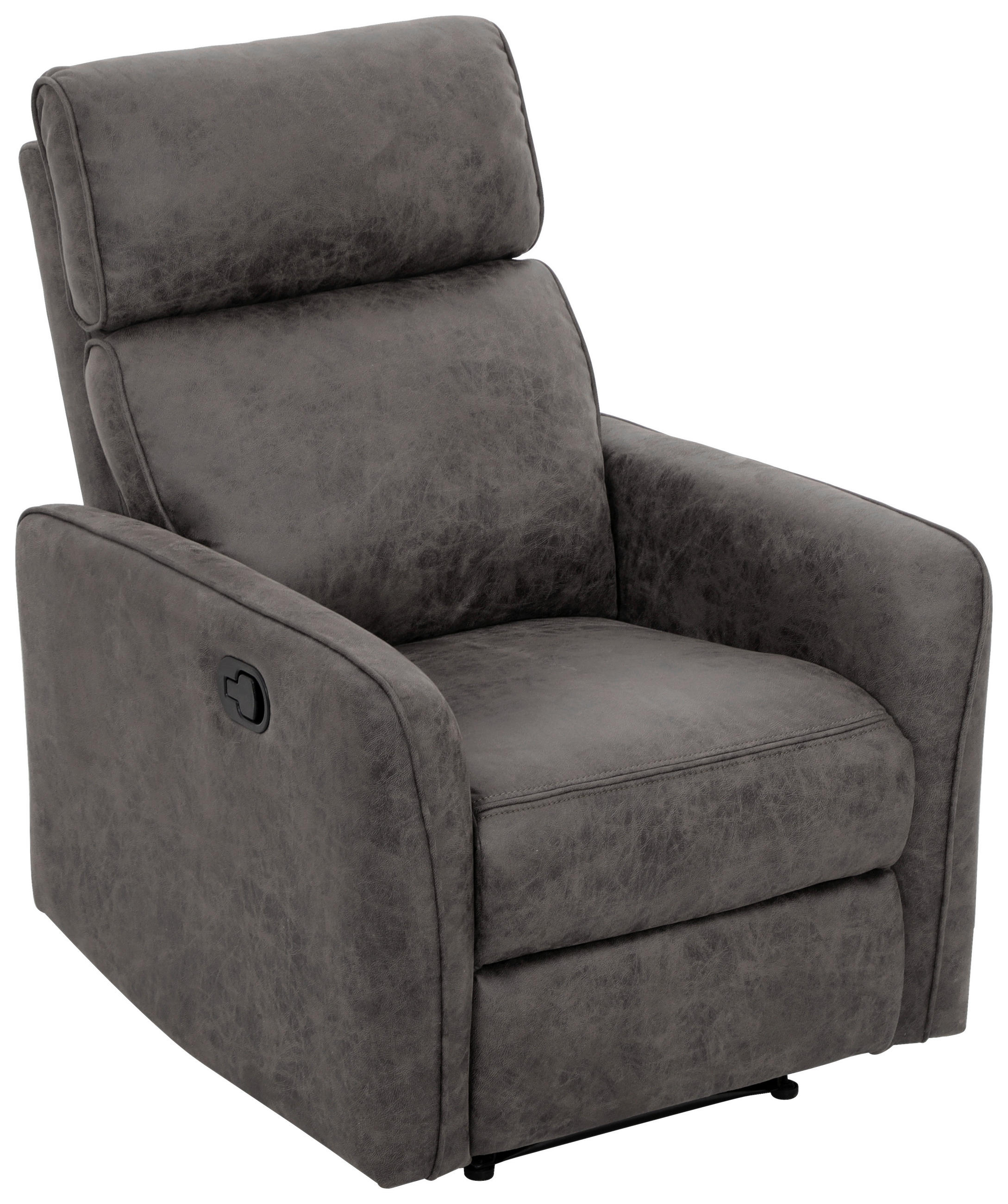 RELAXSESSEL Mikrofaser    - Schwarz/Grau, Design, Holz/Kunststoff (80/105/93cm) - Livetastic