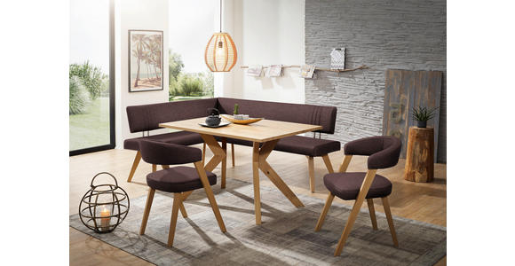 ECKBANK 160/180 cm  in Dunkelbraun, Wildeiche  - Wildeiche/Eichefarben, Design, Holz/Textil (160/180cm) - Venda