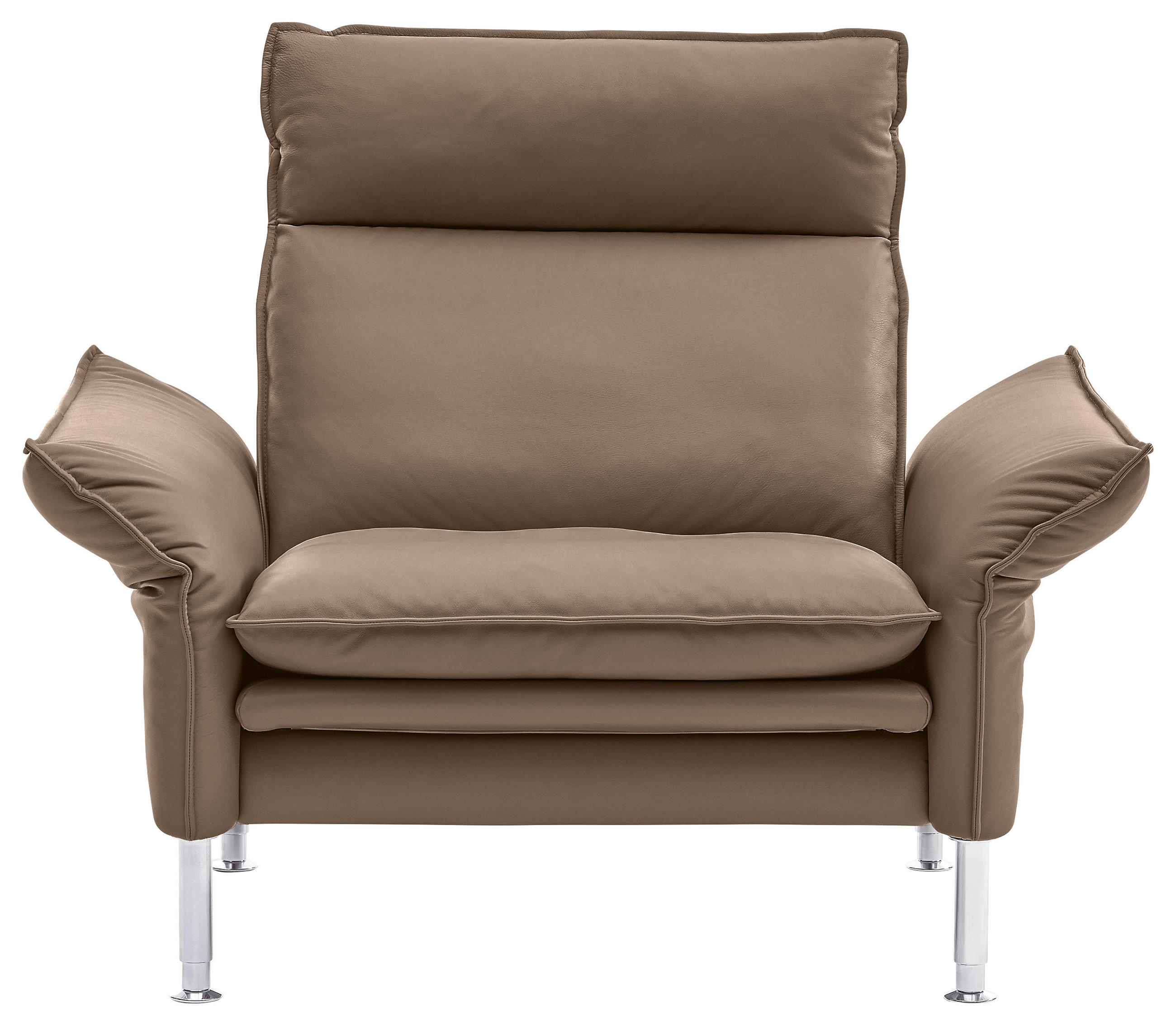SESSEL Echtleder Grau    - Chromfarben/Grau, KONVENTIONELL, Leder (88/93/88cm) - Erpo