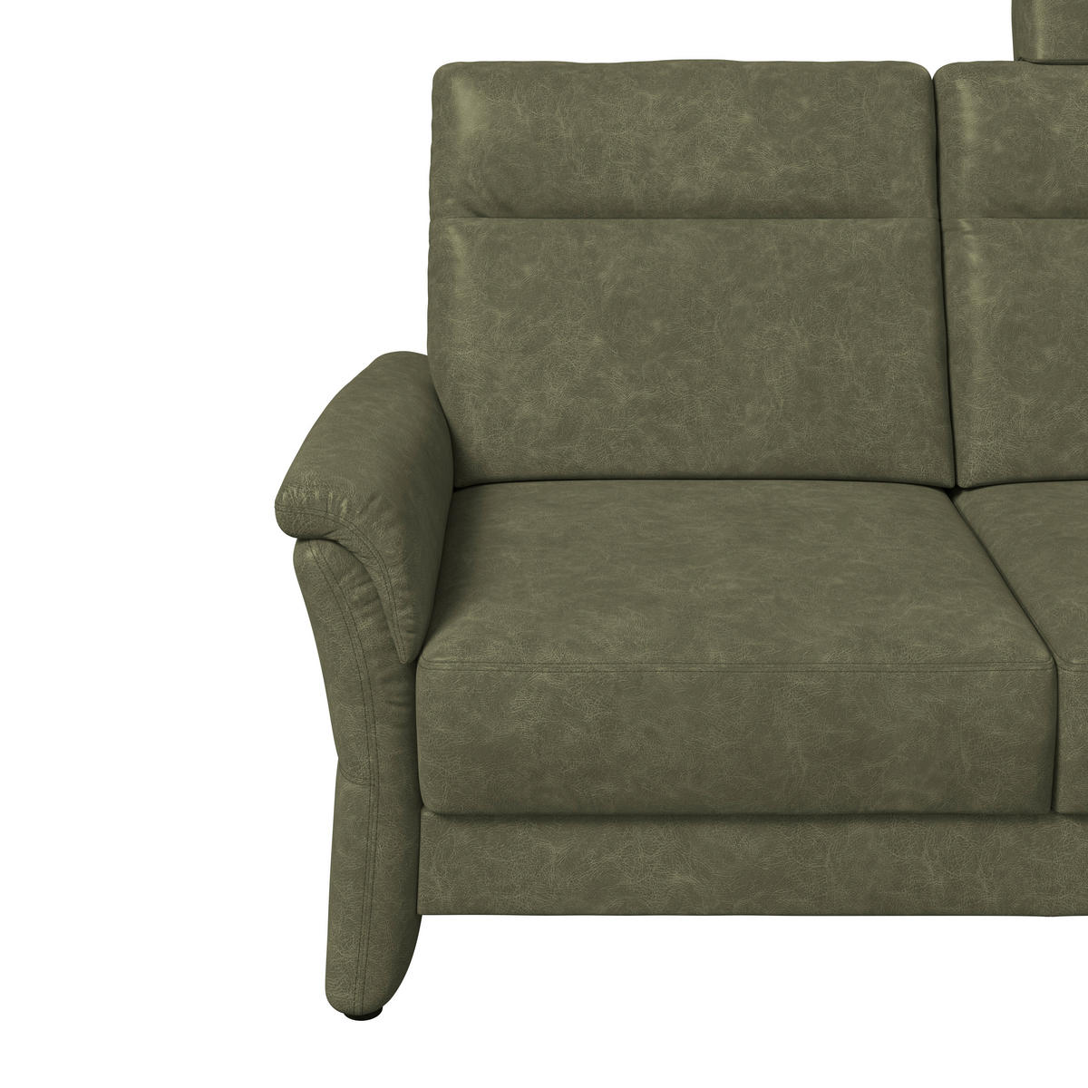 2,5-SITZER  in Mikrofaser Olivgrün Modern, Retro  - Schwarz/Olivgrün, KONVENTIONELL, Kunststoff/Textil (170/99/91cm) - Elegando