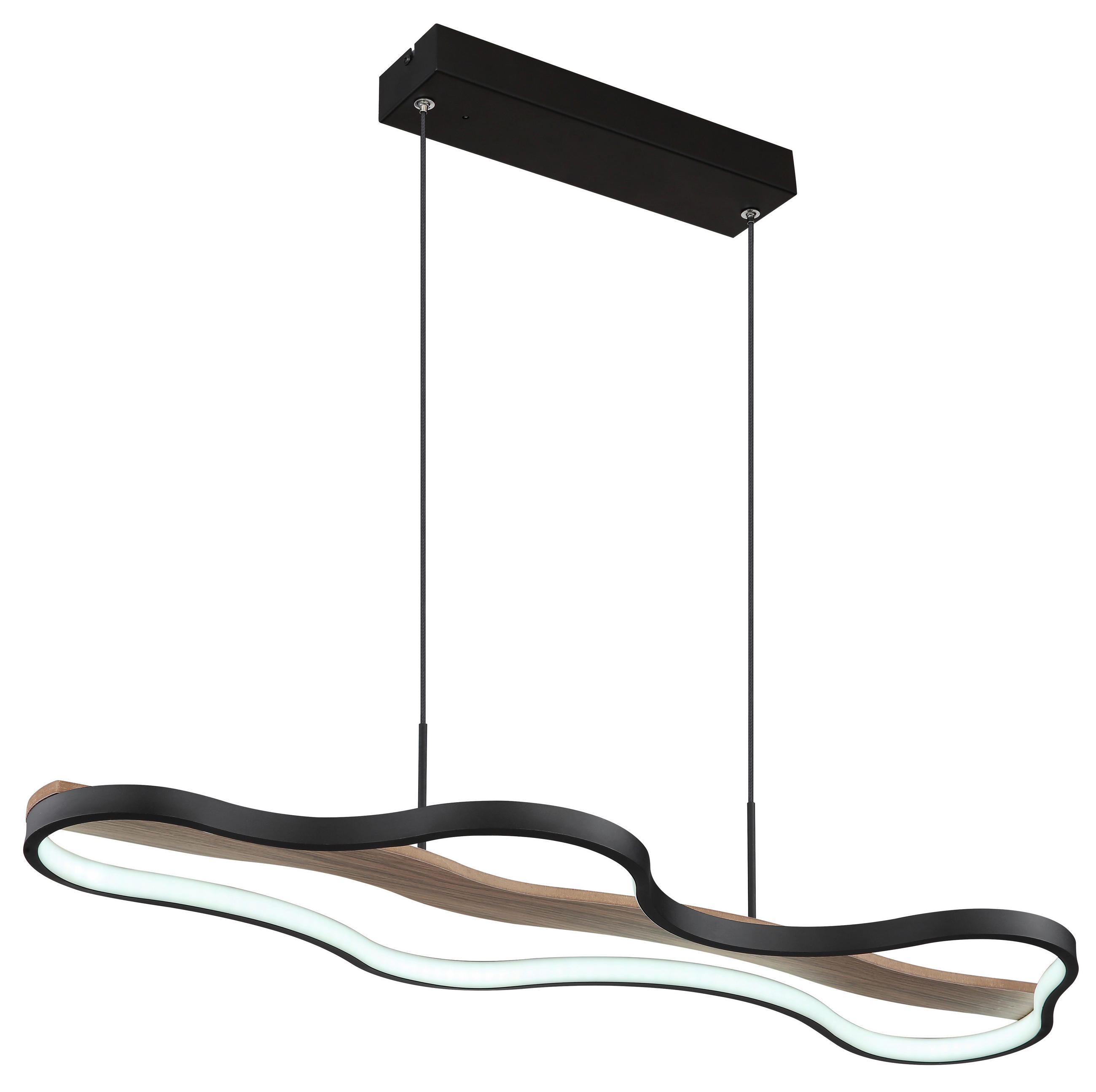 HÄNGELEUCHTE 80,6/29/150 cm  - Dunkelbraun/Opal, Trend, Holz/Kunststoff (80,6/29/150cm) - Collett's Monde