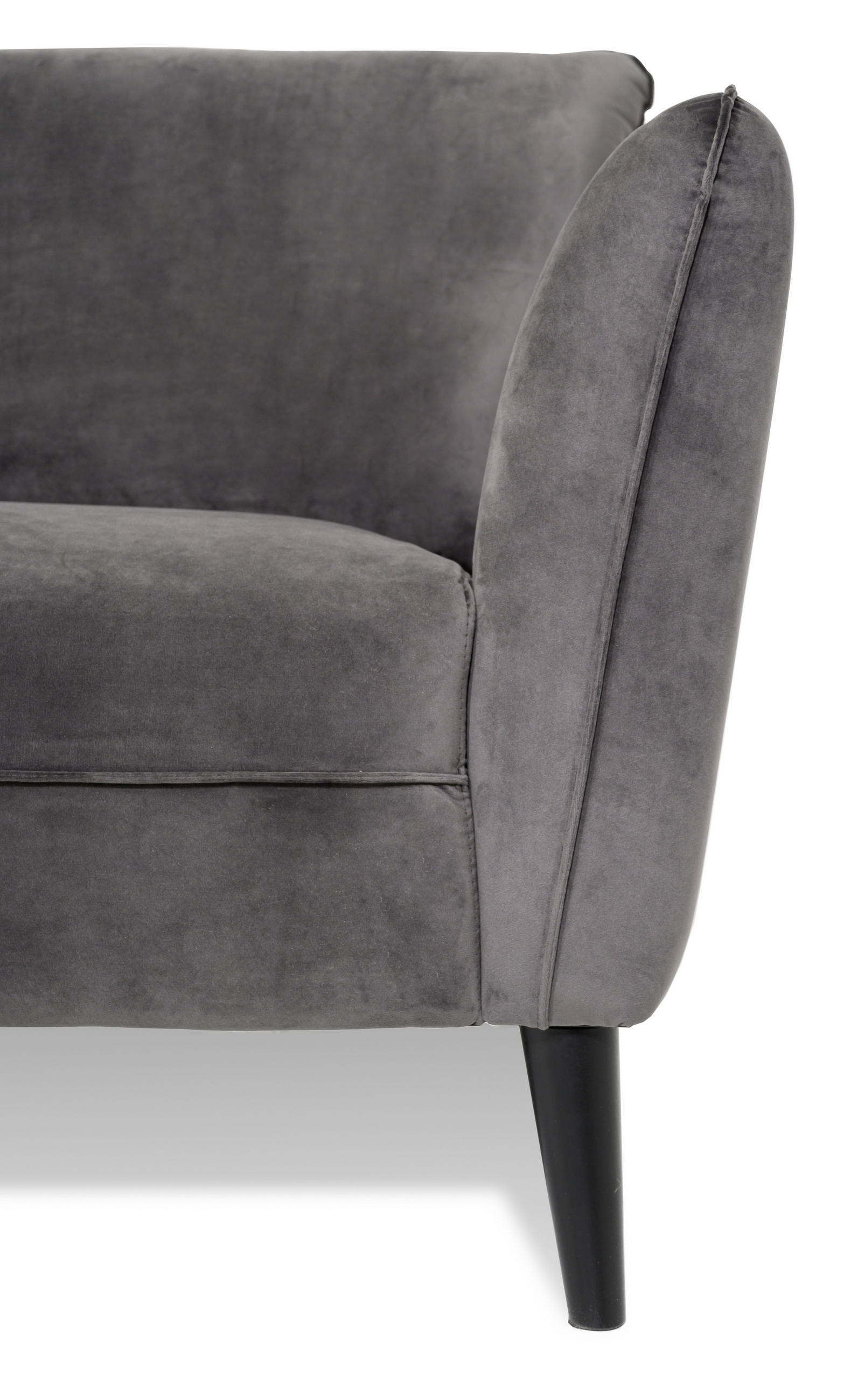 2-SITS SOFFA i trä, textil mörkgrå  - mörkgrå/svart, Basics, trä/textil (169/85/90cm) - Hom`in
