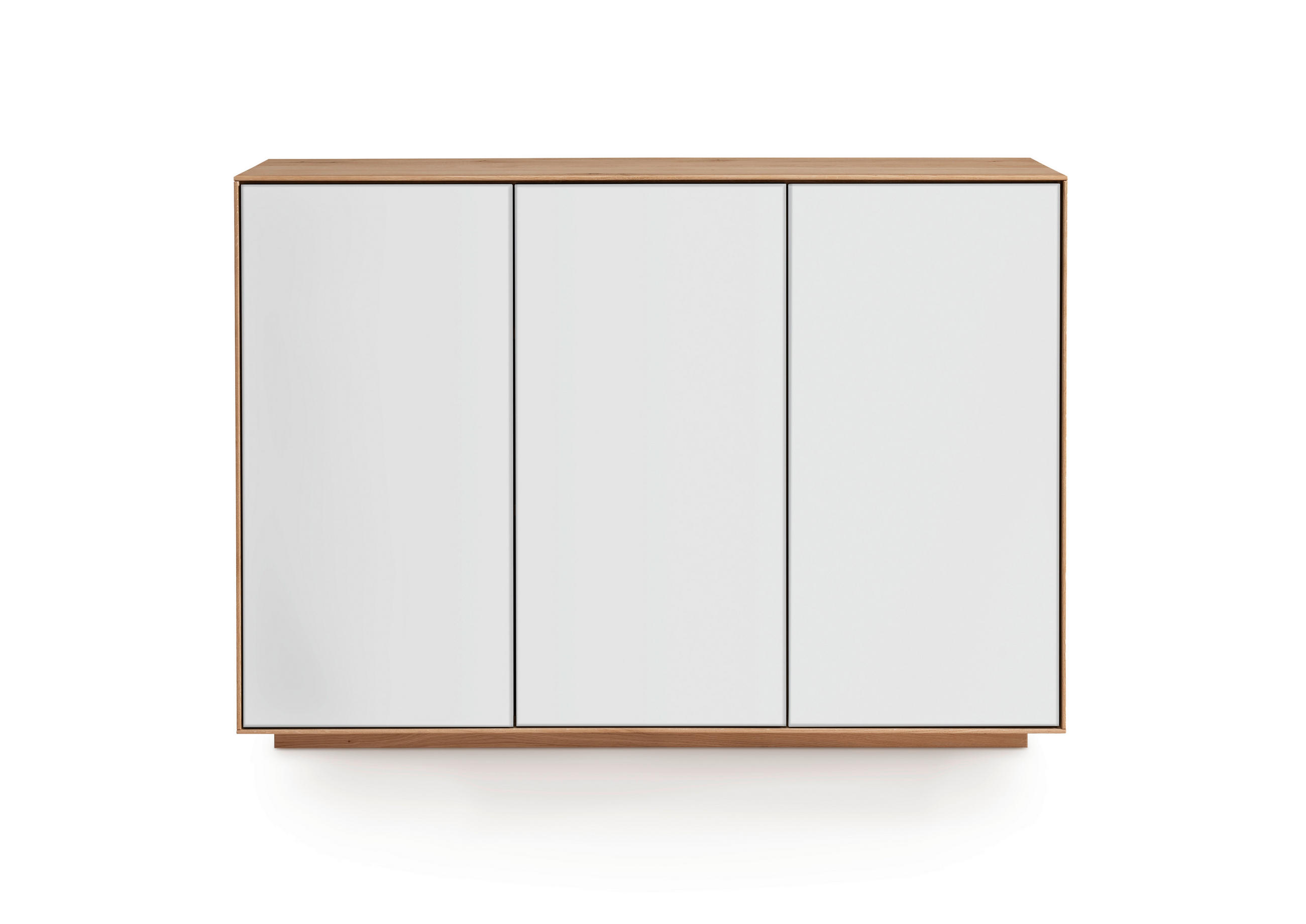 KOMMODE Riva  in 119/84/37 cm  - Wildeiche/Weiß, KONVENTIONELL, Glas/Holz (119/84/37cm) - Linea Natura