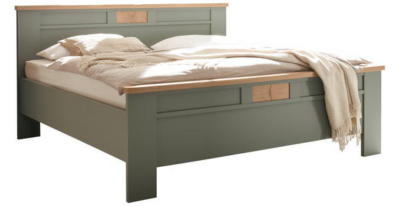 BETT 180/200 cm,  in Salbeigrün, Eiche Bianco,  - Eiche Bianco/Salbeigrün, LIFESTYLE (180/200cm) - Landscape