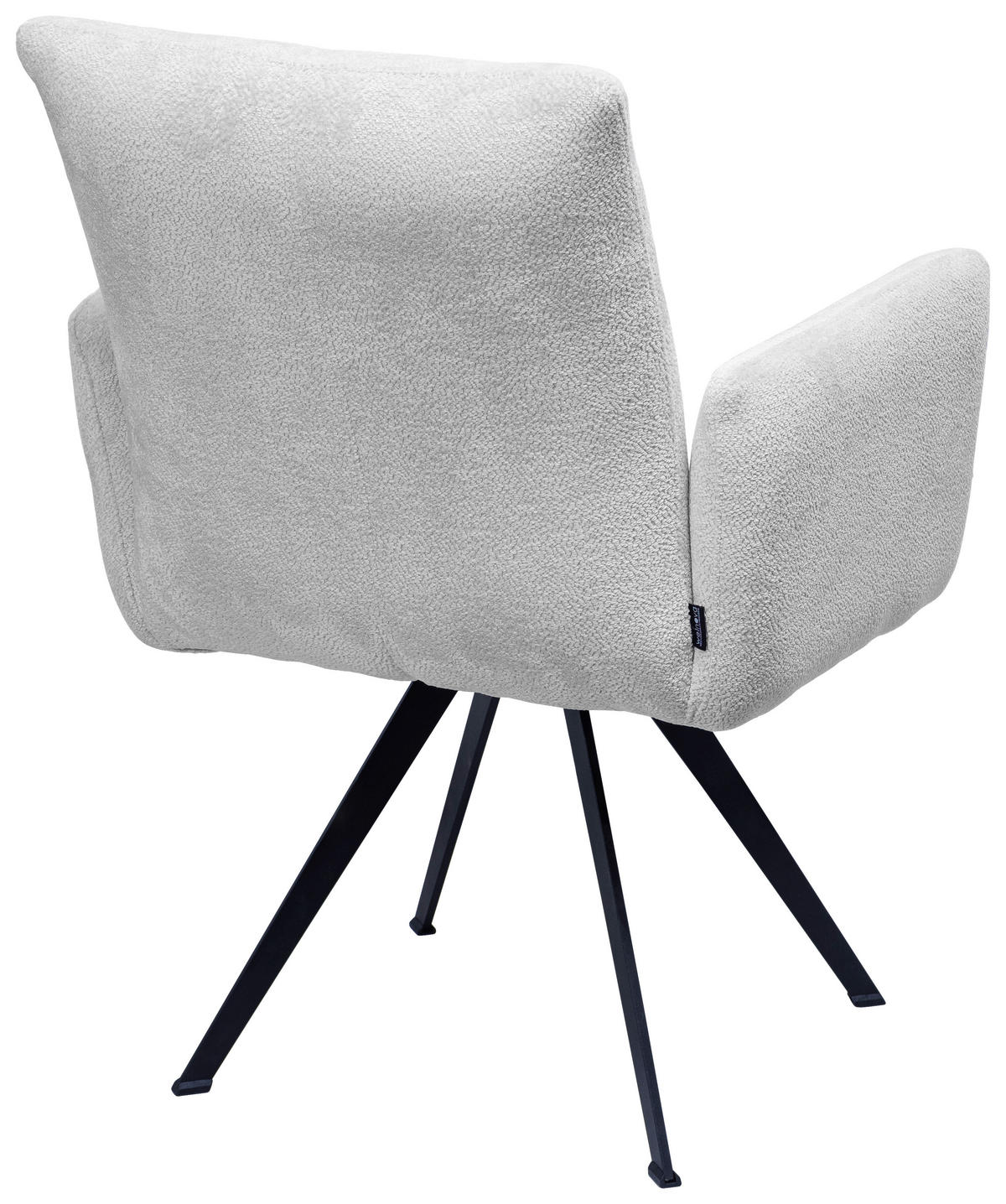 ARMLEHNSTUHL  in Eisen Teddystoff  - Hellgrau/Schwarz, Design, Textil/Metall (63/87/71cm) - Welnova