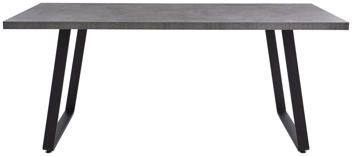 JEDILNA MIZA, siva  - siva/črna, Design, kovina/leseni material (180/90/76cm) - Carryhome
