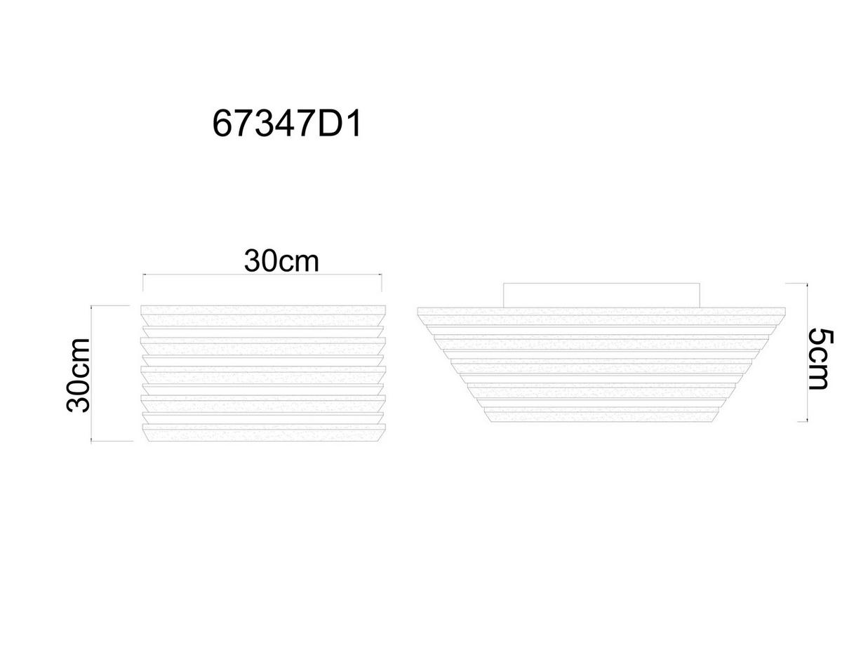 STROPNA LED-SVETILKA  Hayden  800 lm 3000 K 230 V  - črna/bela, Natur, kovina/umetna masa (30/30/5cm)