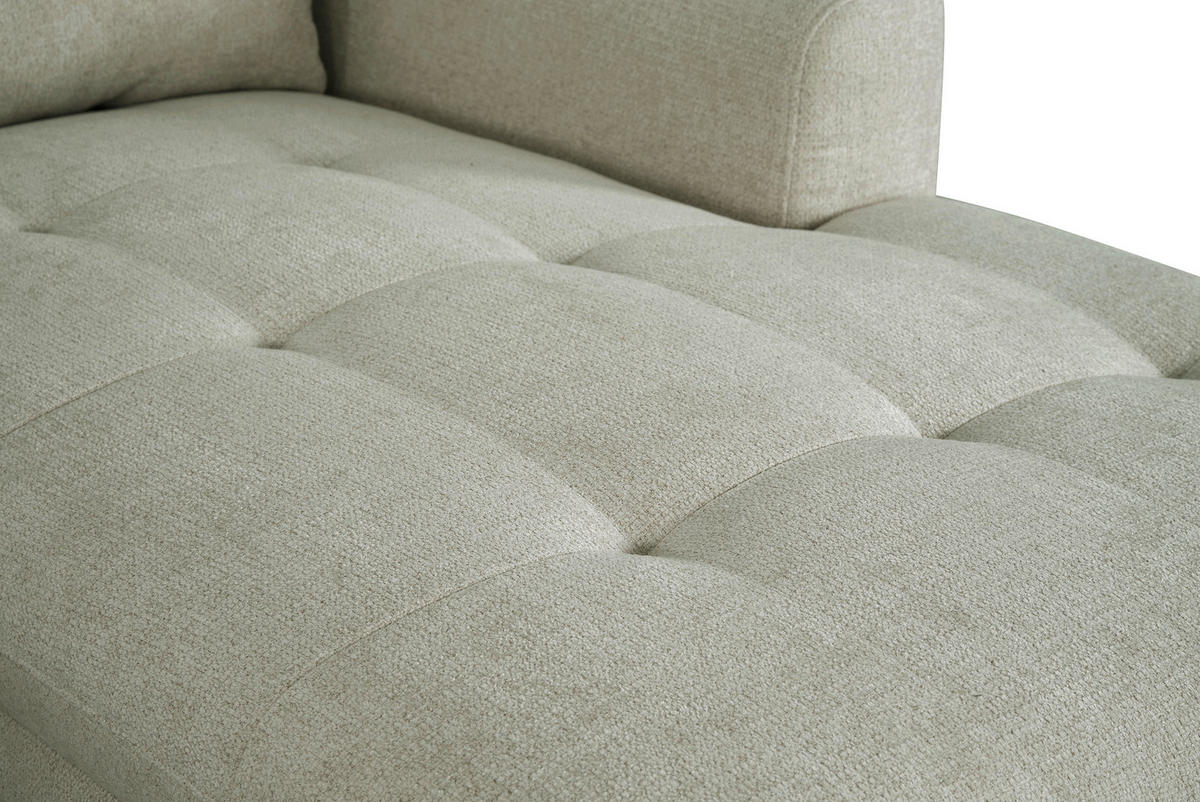 WOHNLANDSCHAFT Naturfarben Chenille  - Schwarz/Naturfarben, KONVENTIONELL, Textil/Metall (188/340/160cm) - Xora