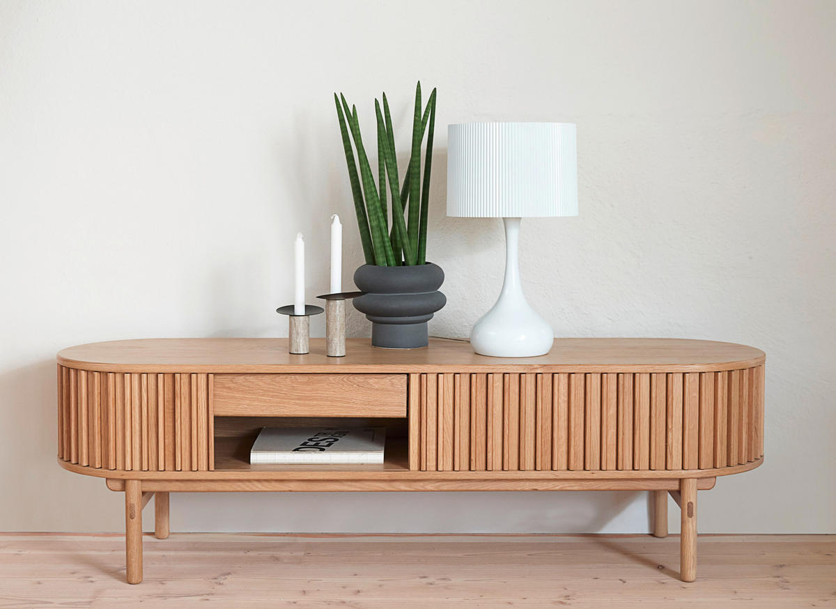 TV-BÄNK  i 160/48/45 cm  - ekfärgad, Design, trämaterial/trä (160/48/45cm) - Niels Andersson