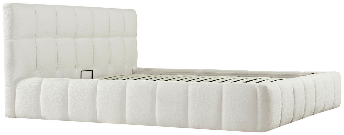 POLSTERBETT 180/200 cm  Creme  - Creme/Schwarz, Modern, Holz/Kunststoff (180/200cm) - Livetastic