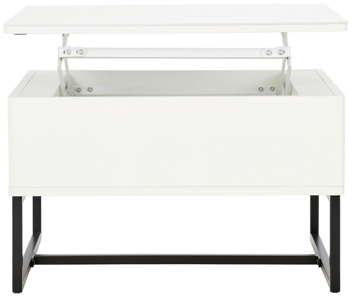 COUCHTISCH in Metall 70/40,5-65,5/60 cm  - Schwarz/Weiß, Design, Metall (70/40,5-65,5/60cm) - Livetastic