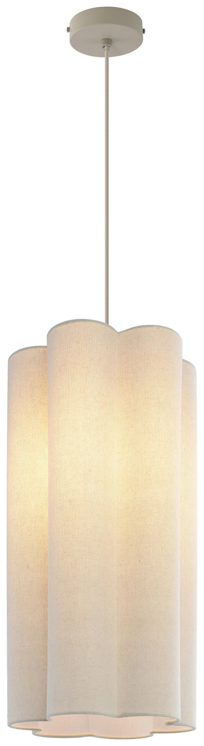 HÄNGELEUCHTE 25/120 cm  - Beige, Trend, Kunststoff/Textil (25/120cm) - Novel