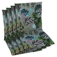 SESSELAUFLAGENSET Blätter  - Anthrazit/Grün, Basics, Textil (48/5/98cm)