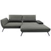 ECKSOFA in Webstoff Grau  - Schwarz/Grau, Konventionell, Textil/Metall (273/191cm) - Carryhome