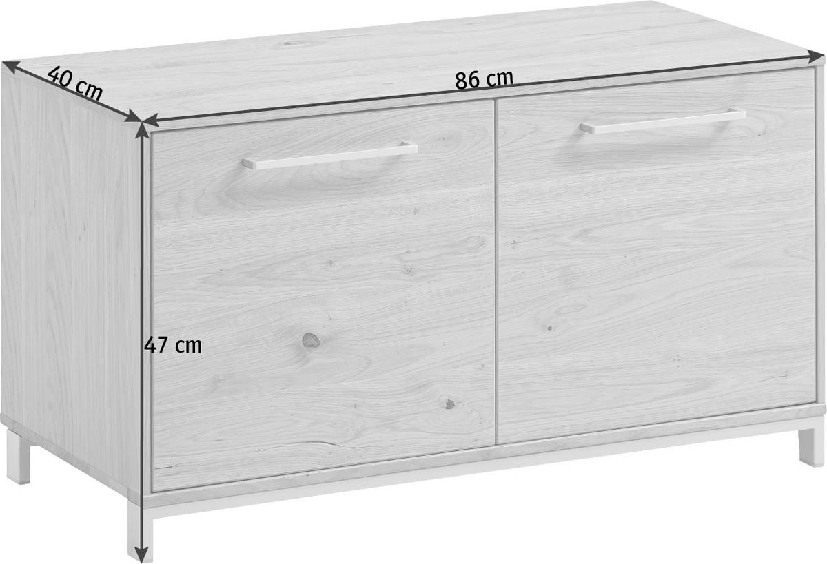 GARDEROBENBANK 86/47/40 cm  - Edelstahlfarben/Eichefarben, Natur, Holz/Metall (86/47/40cm) - Novel