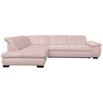ECKSOFA in Cord Hellrosa  242/313 cm  - Hellrosa/Schwarz, Design, Textil/Metall (242/313cm) - Xora