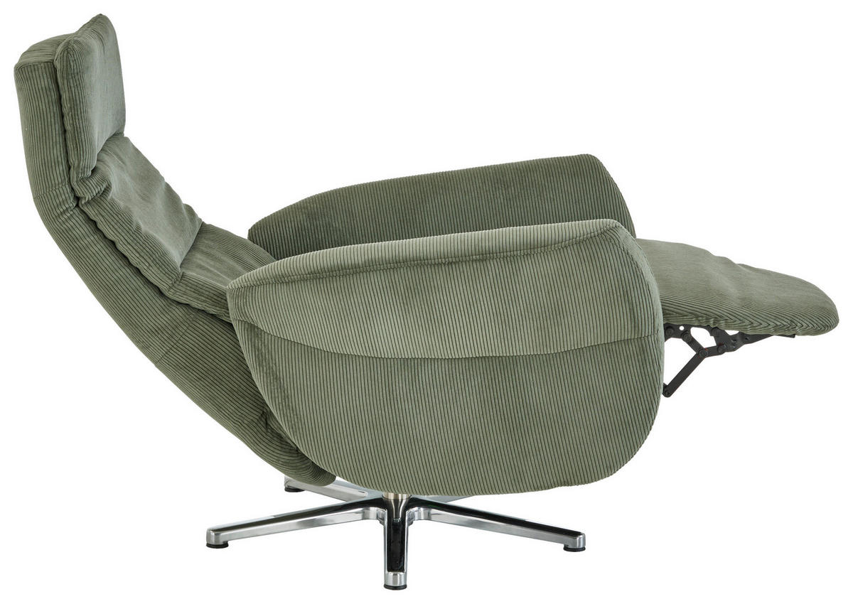 RELAXSESSEL in Textil Dunkelgrün  - Chromfarben/Dunkelgrün, Design, Textil/Metall (78/113/83cm) - Beldomo Speed