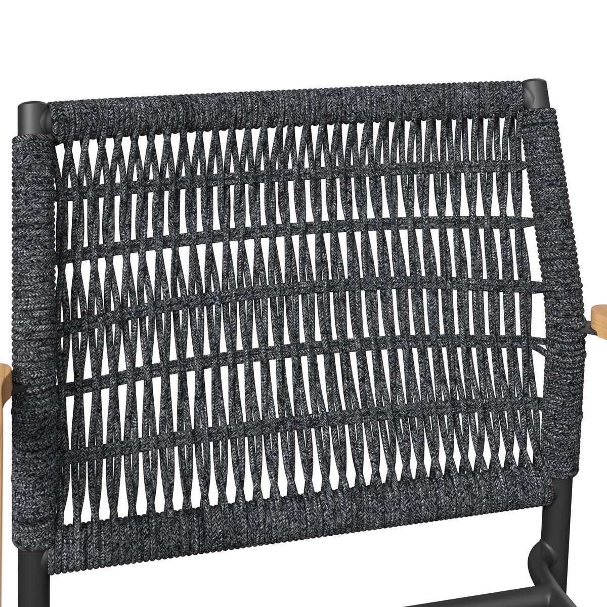 DINING-LOUNGESET Teakholz Aluminium  - Creme/Schwarz, MODERN, Holz/Kunststoff - Ambia Garden