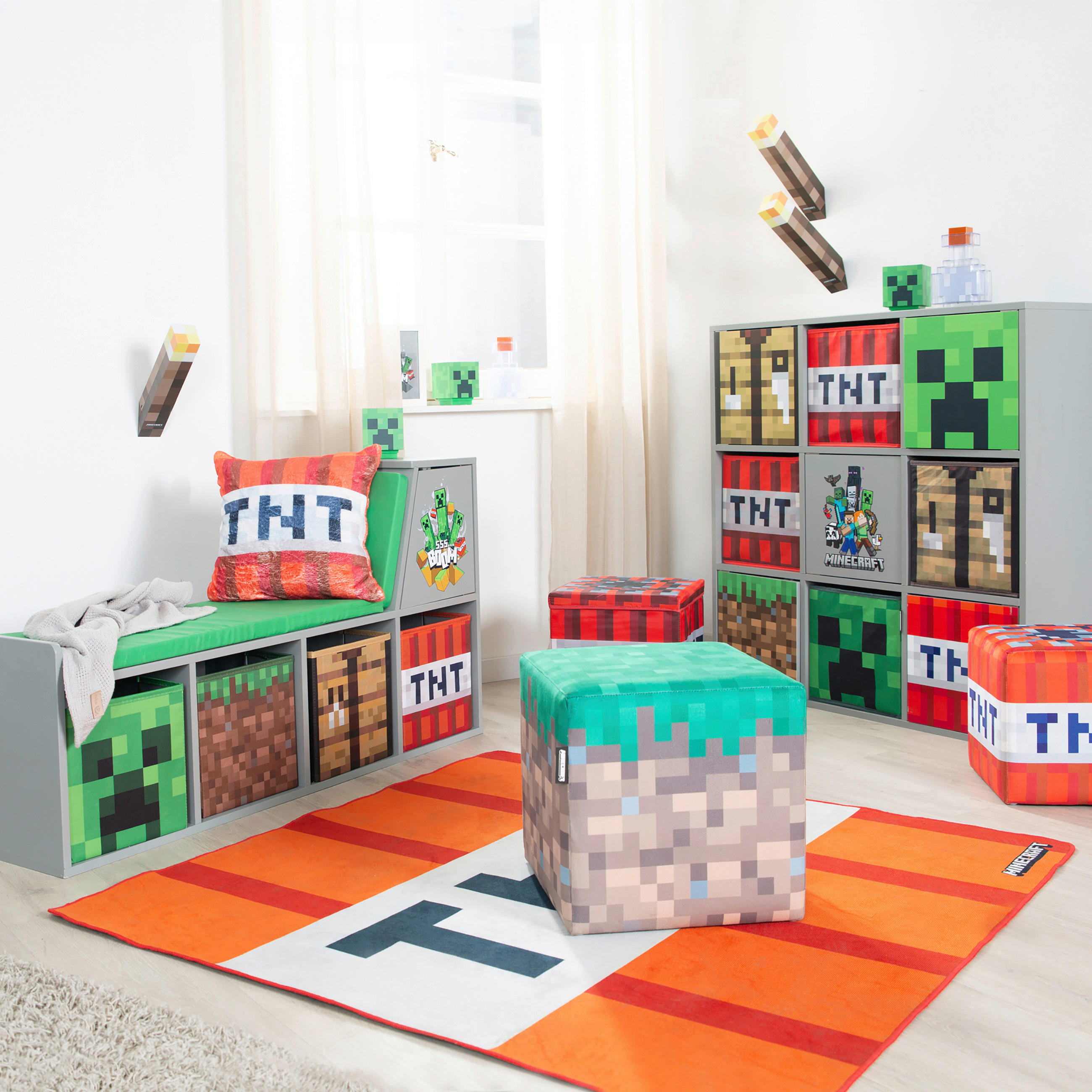 SITZBOX Gaming  - Multicolor, MODERN, Textil (35/35/35cm) - Minecraft