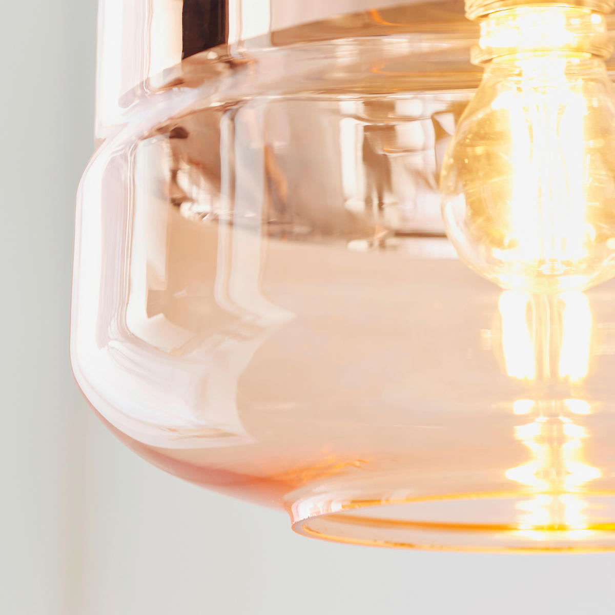 HÄNGELEUCHTE 24,6/128,4 cm  - Cognac/Kupferfarben, Design, Glas (24,6/128,4cm) - ENDON