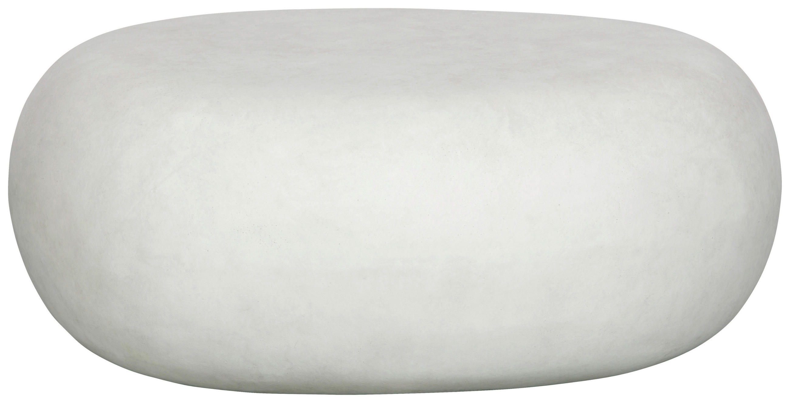 COUCHTISCH Glasfaser 65/49/31 cm oval Weiß  - Weiß, KONVENTIONELL, Glas/Stein (65/49/31cm) - Ambia Home