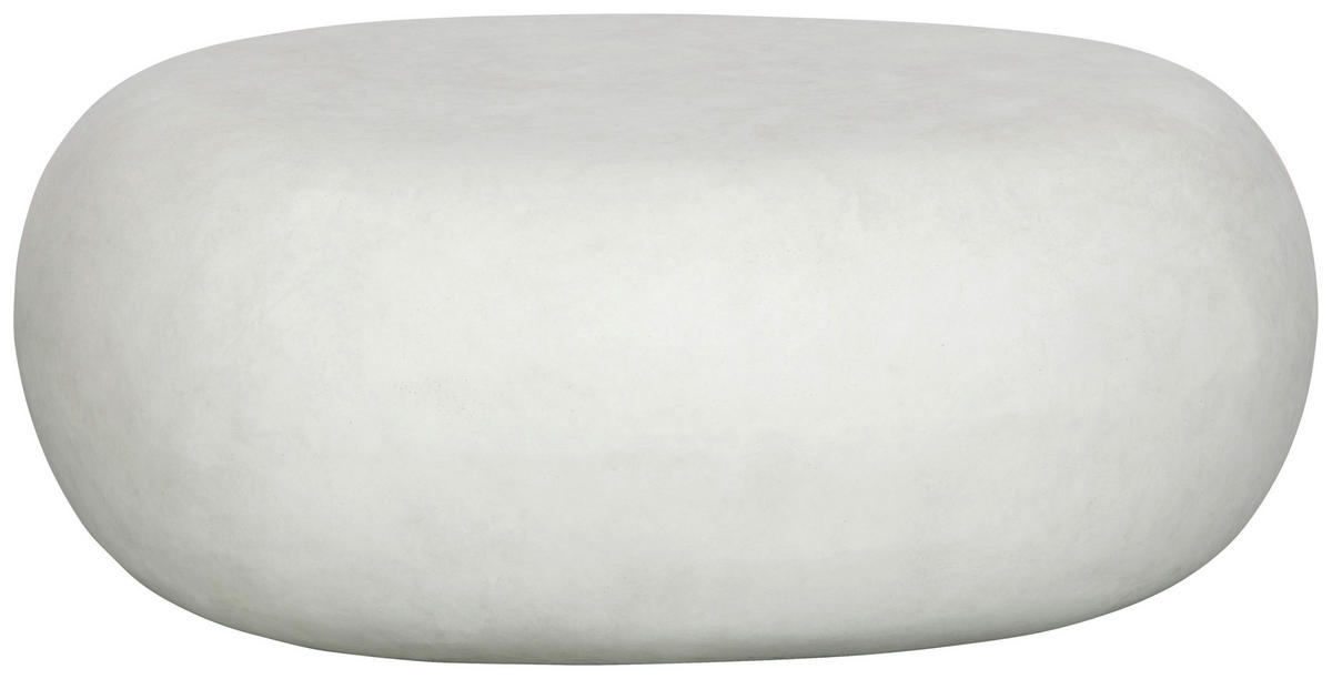 COUCHTISCH Glasfaser 65/49/31 cm oval Weiß  - Weiß, KONVENTIONELL, Glas/Stein (65/49/31cm) - Ambia Home