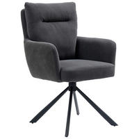 ARMLEHNSTUHL  in Eisen Cord  - Anthrazit/Schwarz, KONVENTIONELL, Textil/Metall (60/95/67cm) - MID.YOU