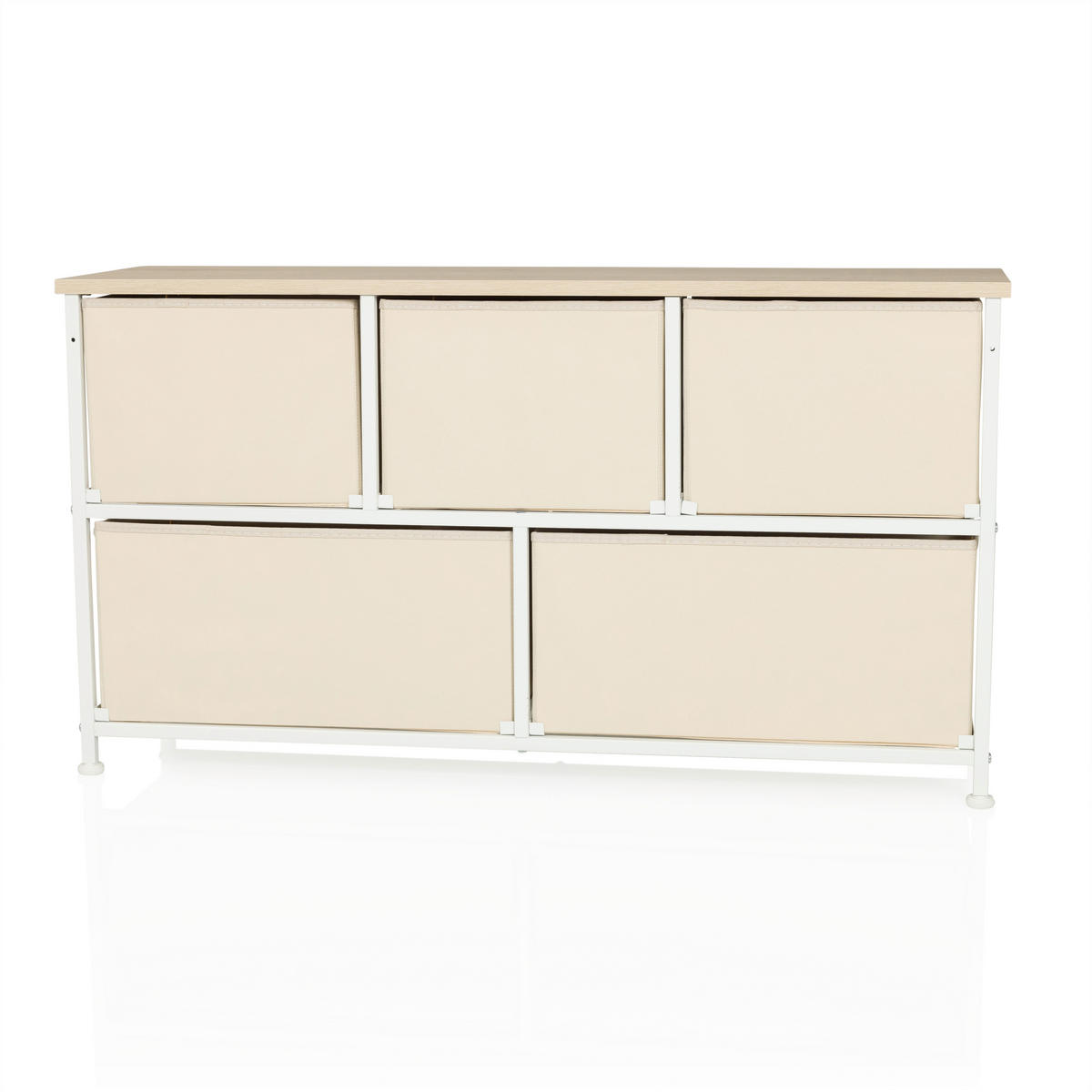 KOMMODE  in 100/55/30 cm  - Beige/Weiß, MODERN, Kunststoff/Textil (100/55/30cm) - MID.YOU