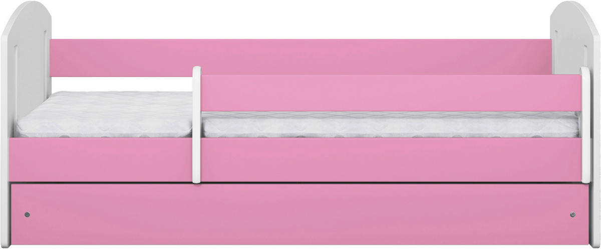 KINDER-/JUNIORBETT 80/160 cm  in Weiß, Pink  - Pink/Birkefarben, MODERN, Holz/Holzwerkstoff (80/160cm) - MID.YOU