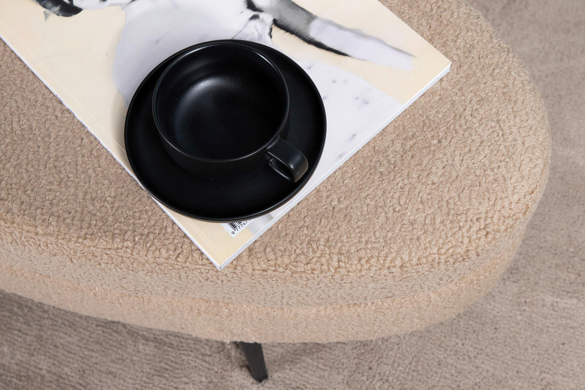 BÄNK i metall, textil svart, beige  - beige/svart, Design, metall/textil (100/41/40cm) - Livetastic