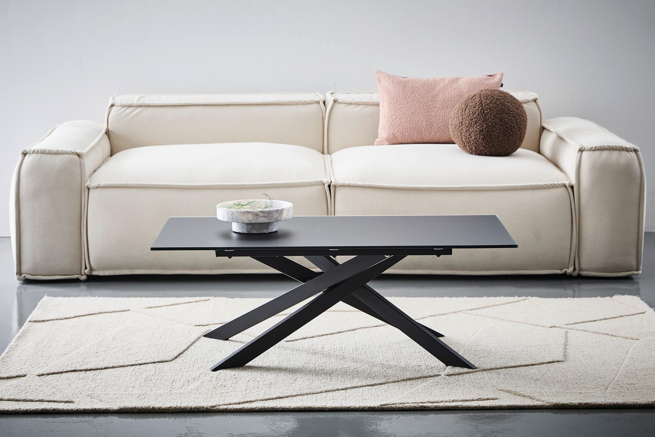 KONFERENČNÍ STOLEK, černá, kov, sklo, 115/65/42 cm - černá, Design, kov/sklo (115/65/42cm) - Stylife