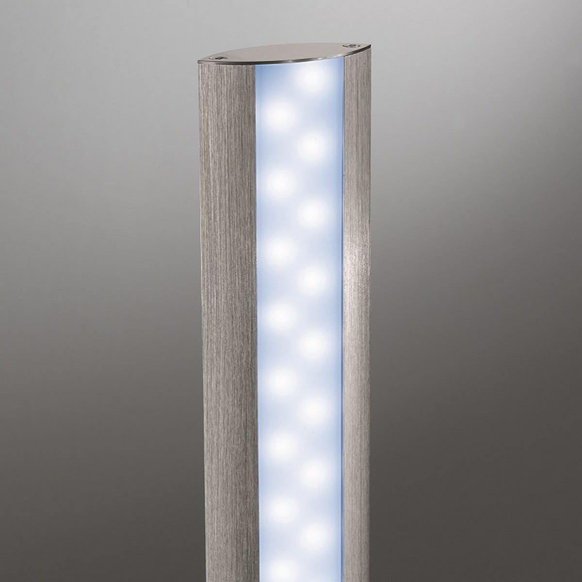 LED-GOLVLAMPA Beat 24/140 cm    - aluminiumfärg/nickelfärgad, Design, metall (24/140cm) - Fischer & Honsel