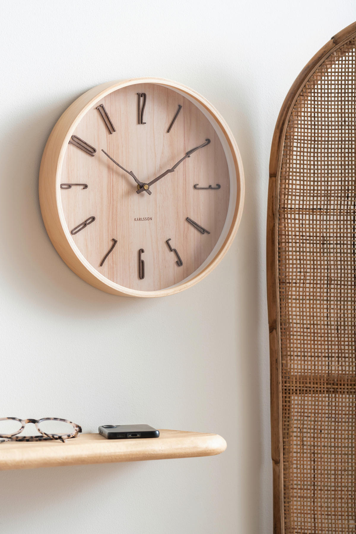 WANDUHR Rama Braun  - Braun, Basics, Holzwerkstoff (30cm) - Karlsson