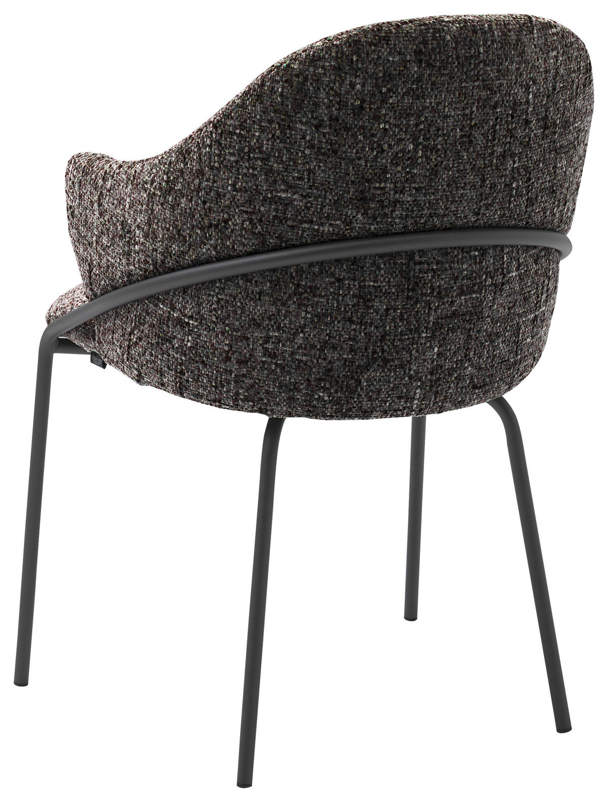 ARMLEHNSTUHL  in beflockt  - Anthrazit/Schwarz, Design, Textil/Metall (55/84/55cm) - Emilio Belluti