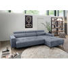 ECKSOFA Hellblau Chenille  - Schwarz/Hellblau, KONVENTIONELL, Textil/Metall (276/188cm) - Livetastic