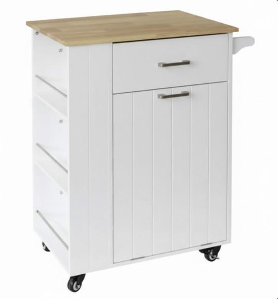 SERVIERWAGEN , Weiss  - Weiss/Silberfarben, Basics, Holz/Holzwerkstoff (68/89/40cm) - MID.YOU