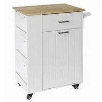 SERVIERWAGEN , Weiss  - Weiss/Silberfarben, Basics, Holz/Holzwerkstoff (68/89/40cm) - MID.YOU