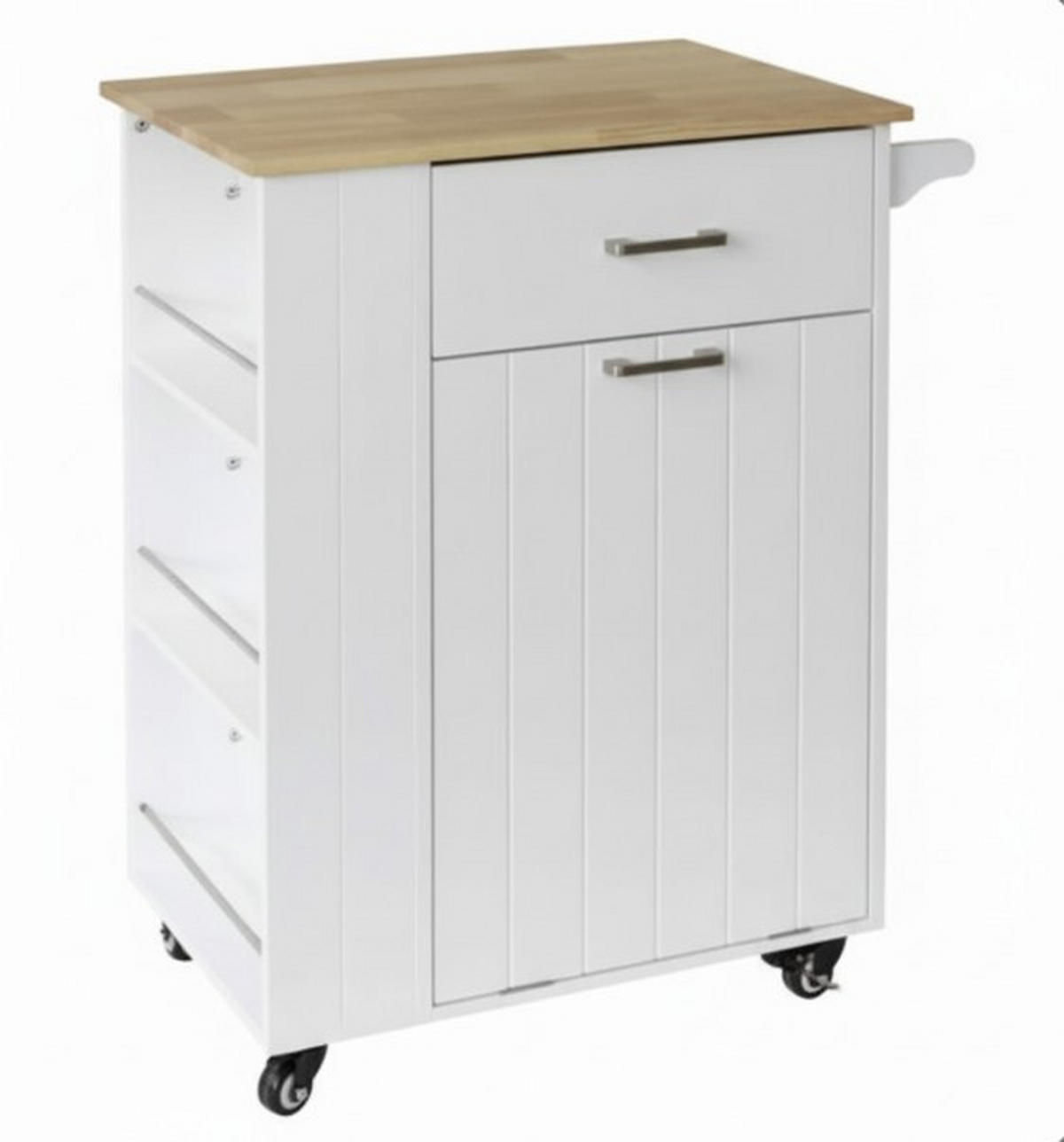 SERVIERWAGEN , Weiss  - Weiss/Silberfarben, Basics, Holz/Holzwerkstoff (68/89/40cm) - MID.YOU