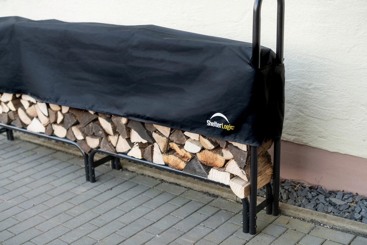 KAMINHOLZREGAL 25/118/244 cm  Metall  - Schwarz, Basics, Metall (25/118/244cm)