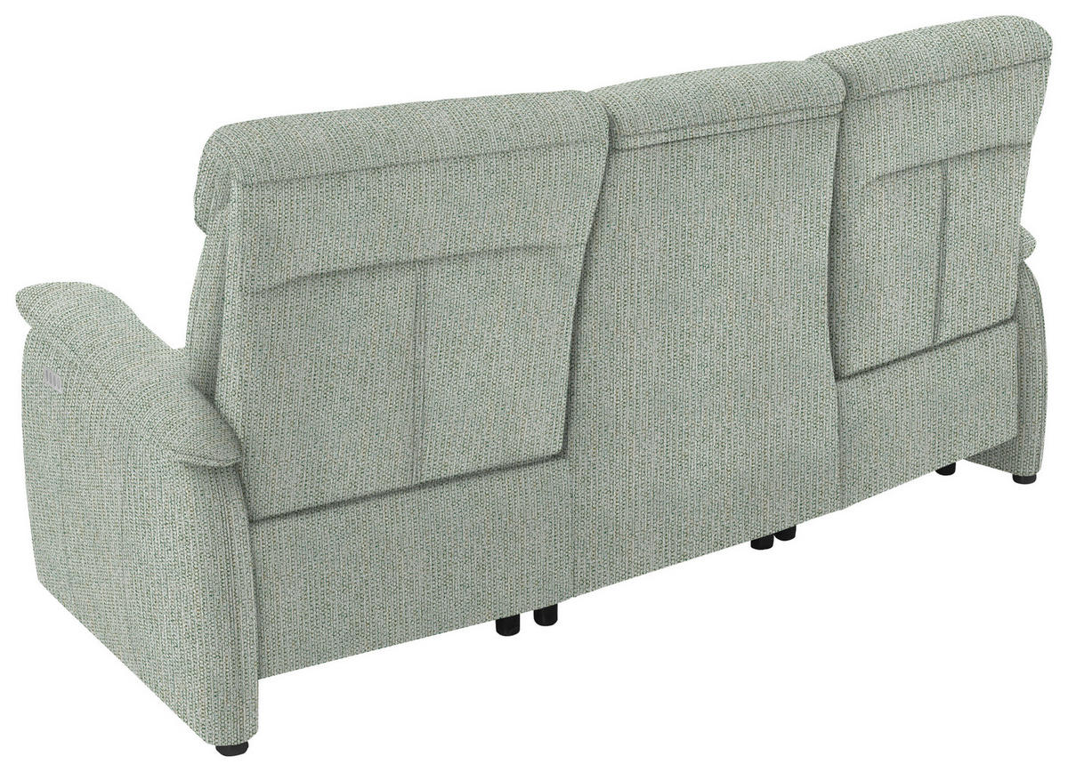TRAPEZSOFA in Flachgewebe Platinfarben  - Platinfarben/Schwarz, Konventionell, Textil/Metall (219/107/97cm) - Pure Home Comfort